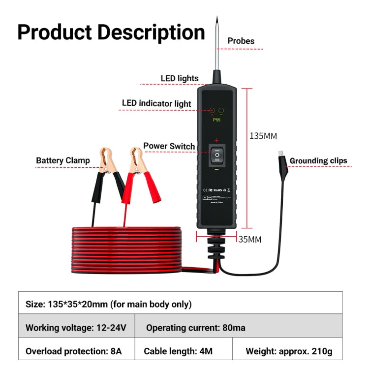 Automotive Electrical Circuit Tester System Short Circuit Tracking Positioning Diagnostic Instrument(P55) - Code Readers & Scan Tools by buy2fix | Online Shopping UK | buy2fix