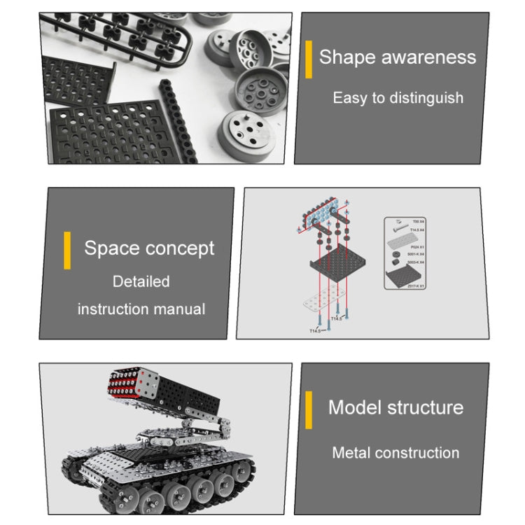 945pcs / Box Stereoscopic Metal Assembly Tank Model Ornament Hand- Assembling Building Blocks Toys - Building Blocks by buy2fix | Online Shopping UK | buy2fix