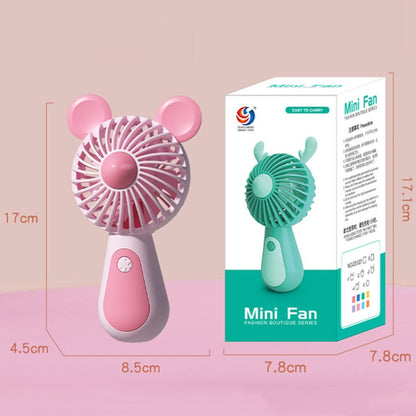 Cute Cartoon Handheld Small Fan Mini Portable USB Charging Fan, Size: Bear(Pink) - Electric Fans by buy2fix | Online Shopping UK | buy2fix