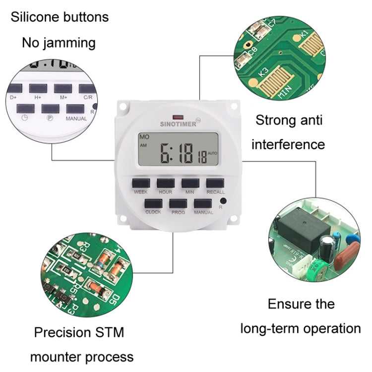 SINOTIMER Programmable Timer Switch Time Controller, Model: TM618H-3 24V - Digital Countdown by SINOTIMER | Online Shopping UK | buy2fix