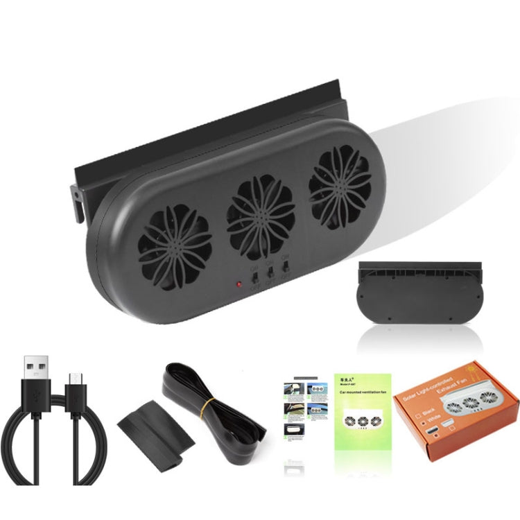 USB Plug-In Car Window Exhaust Fan Car Air Circulation Cooling Ventilation Fan, Color: Black - Heating & Fans by buy2fix | Online Shopping UK | buy2fix