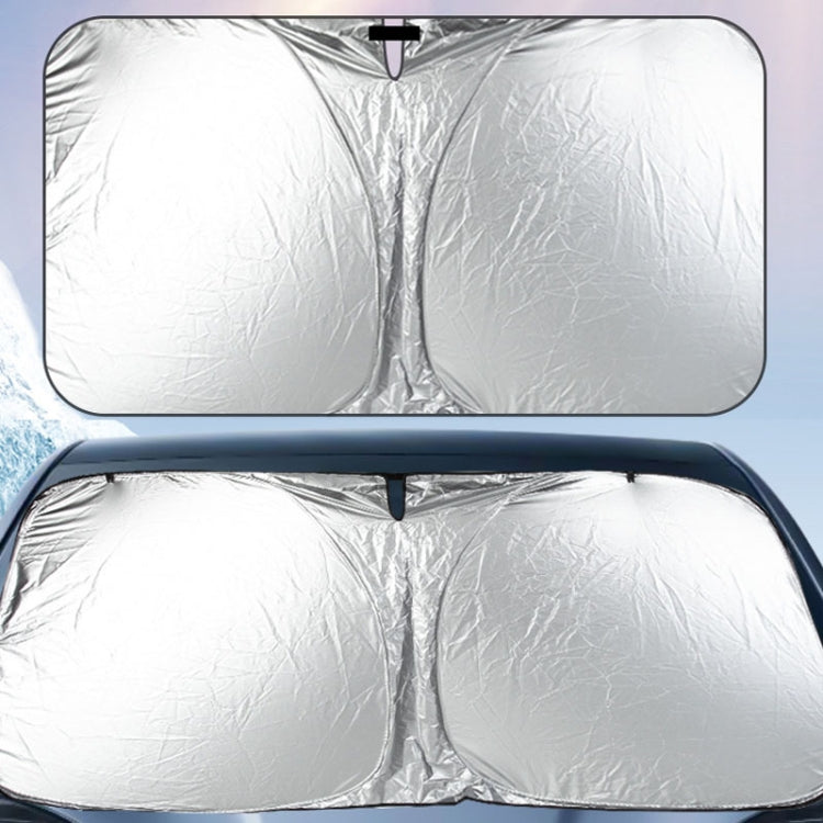 Car Sunshade Summer Front Windshield Sunscreen Heat Insulation Folding Car Sunshade Curtain(145x70cm Titanium Silver) - Window Foils & Solar Protection by buy2fix | Online Shopping UK | buy2fix