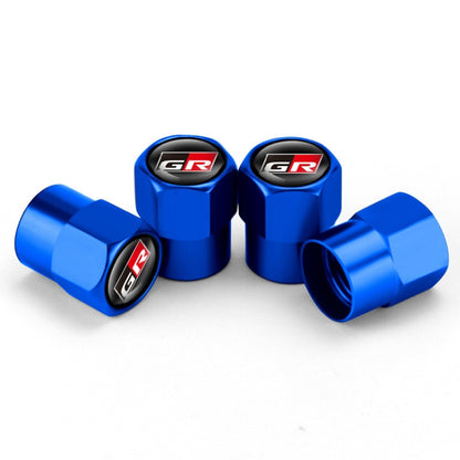 4pcs /Set For GR Metal Car Tire Valve Modification, Color: Blue - Tire Valve Caps by buy2fix | Online Shopping UK | buy2fix