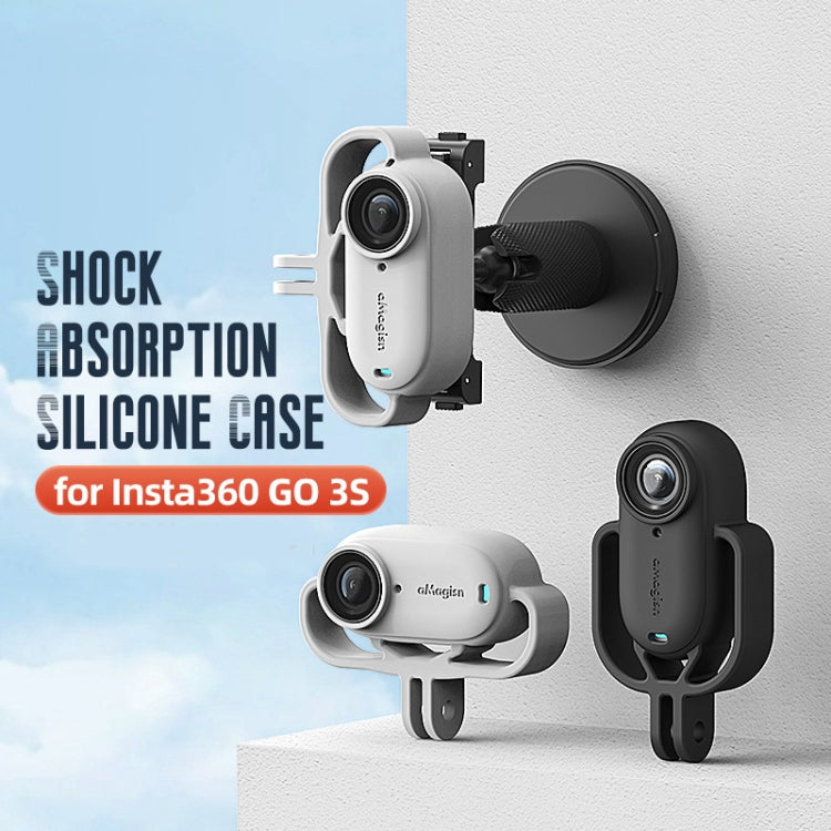 For Insta360 GO 3S Camera aMagisn Silicone Cover Shock-absorbing Protective Case(Vertical Black) - Case & Bags by aMagisn | Online Shopping UK | buy2fix