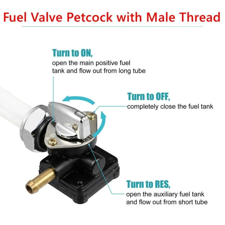 For Harley FLST FXST FLT 1995-2001 61338-94D 22mm Fuel Valve Petcock With Male Thread - Replacement Parts by buy2fix | Online Shopping UK | buy2fix