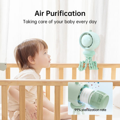 JisuLife Stroller Fan Life2S High Speed Energy Saving Stroller Mini Fan Octopus Bladeless Swingable Head Air Purifying Fan(Mint Green) - Electric Fans by JisuLife | Online Shopping UK | buy2fix