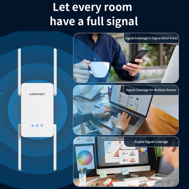 COMFAST CF-XR185 3000Mbps WiFi6 Dual Band Signal Amplifier Gigabit WAN/LAN Port AU Plug - Broadband Amplifiers by COMFAST | Online Shopping UK | buy2fix