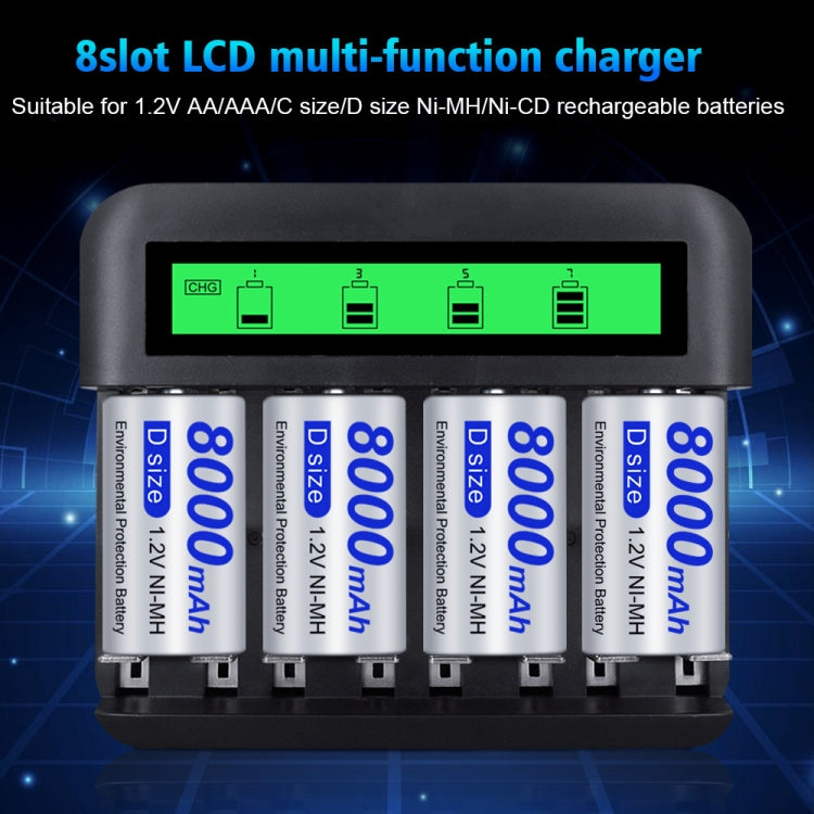 NC559 Eight-Slot LCD Multifunctional Battery Charger AA / AAA / C / D Charger - Charger & Converter by buy2fix | Online Shopping UK | buy2fix