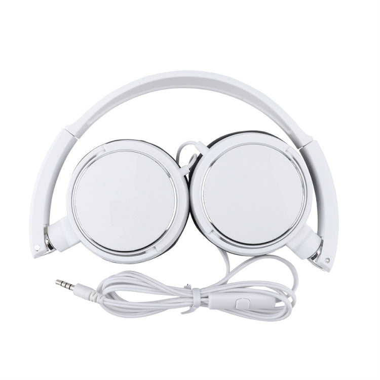 JTY-071 3.5mm Wired Headphones Foldable Music Piano Headsets With Mic White - Multimedia Headset by buy2fix | Online Shopping UK | buy2fix