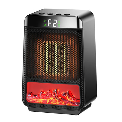 E03 Desktop PTC Heater Dynamic Flame Light Warmer EU Plug - Electric Heaters by buy2fix | Online Shopping UK | buy2fix