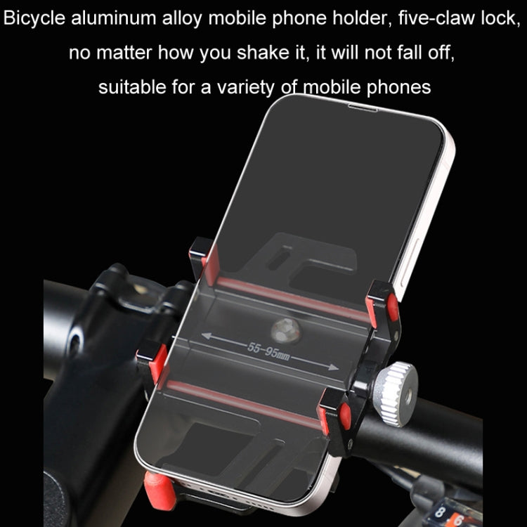 Aluminum Alloy Motorcycle Bicycle Navigation Mobile Phone Holder(Red) - Holder by buy2fix | Online Shopping UK | buy2fix