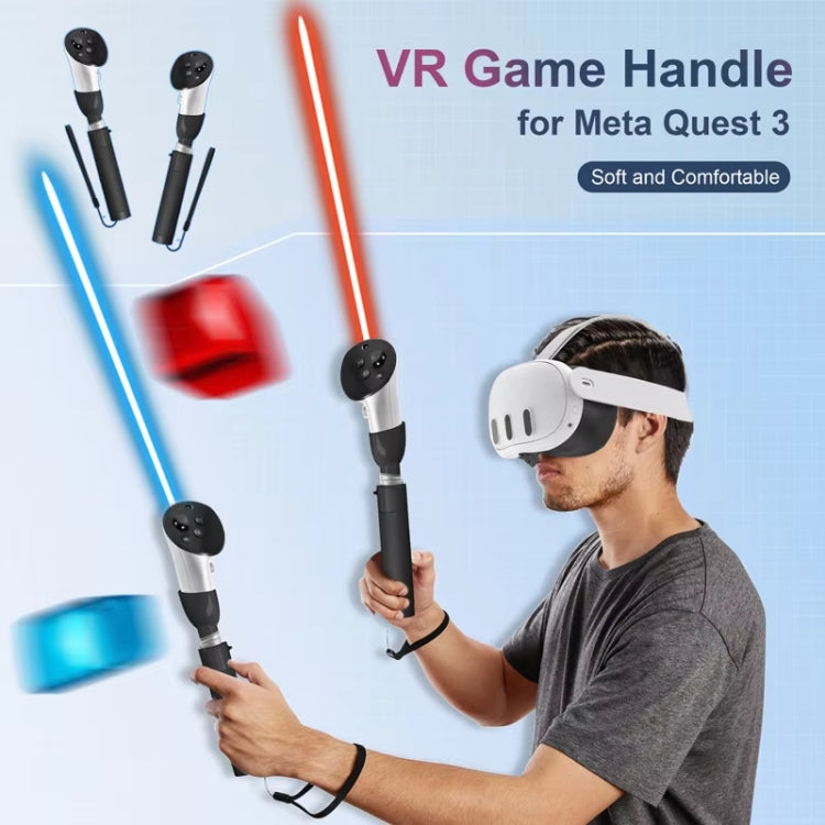 DEVASO For Meta Quest 3S / 3 Game Lightsaber Golf Game Extension Pole Baseball Grip Accessories(White) - VR Accessories by buy2fix | Online Shopping UK | buy2fix