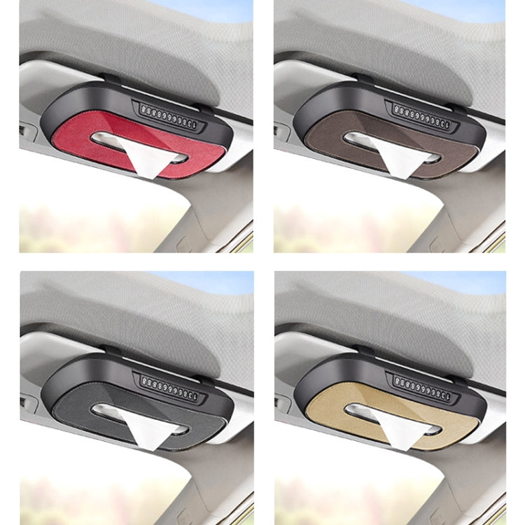 Car Sun Visor Hanging Sunroof Seat Back Tissue Box, Color: Suede Dark Gray - Stowing Tidying by buy2fix | Online Shopping UK | buy2fix