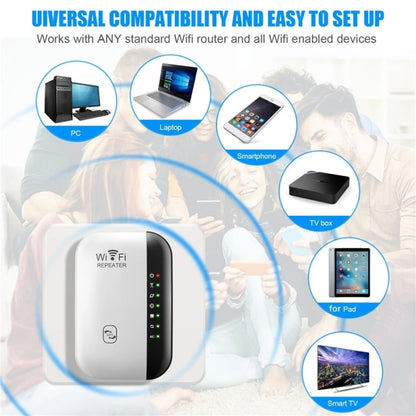 300Mbps Wireless WIFI Repeater 2.4G Route Signal Amplifier 7 Lights Version, Spec: UK Plug - Broadband Amplifiers by buy2fix | Online Shopping UK | buy2fix