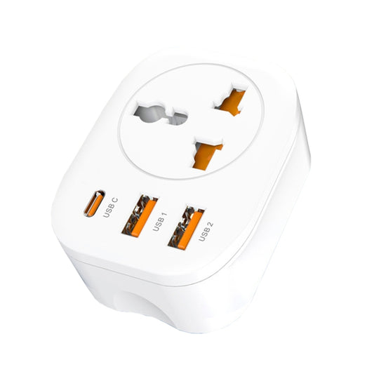 Universal Converter Plug 2USB+Type-C Smart Converter Socket US Plug(White) - Plug Adaptor by buy2fix | Online Shopping UK | buy2fix