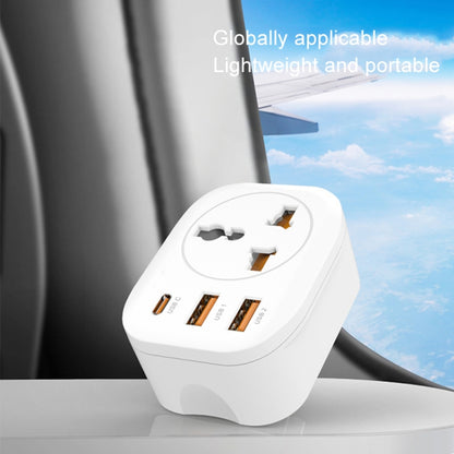 Universal Converter Plug 2USB+Type-C Smart Converter Socket US Plug(White) - Plug Adaptor by buy2fix | Online Shopping UK | buy2fix