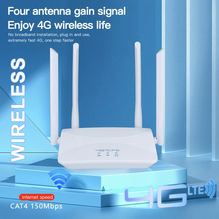 Asian B1/3/5/7/8/38/40/41 4G Wireless CPE Router Plug-in Mobile WiFi, EU Plug - Wireless Routers by buy2fix | Online Shopping UK | buy2fix