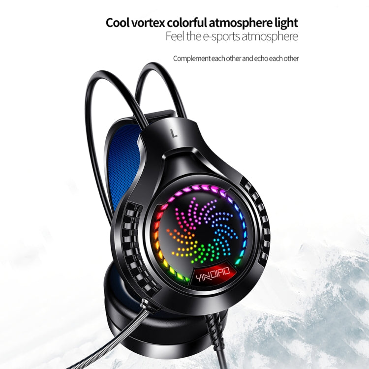 YINDIAO Q7 Colorful Light Computer Wired Headset USB Gaming Headset Dual 3.5mm + USB White - Multimedia Headset by YINDIAO | Online Shopping UK | buy2fix