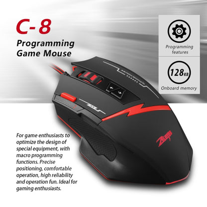 ZELOTES C8 8-buttons Ergonomic Game Programming Custom Wired Mouse(Black) - Wired Mice by ZELOTES | Online Shopping UK | buy2fix