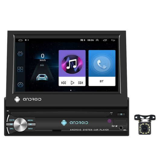 1+32G 7-Inch Single Din Android 10.0 Carplay Screen With GPS Navigation/Bluetooth/Mirror Link/DVR Input, Spec: With 12-light Camera - Car Monitor by buy2fix | Online Shopping UK | buy2fix