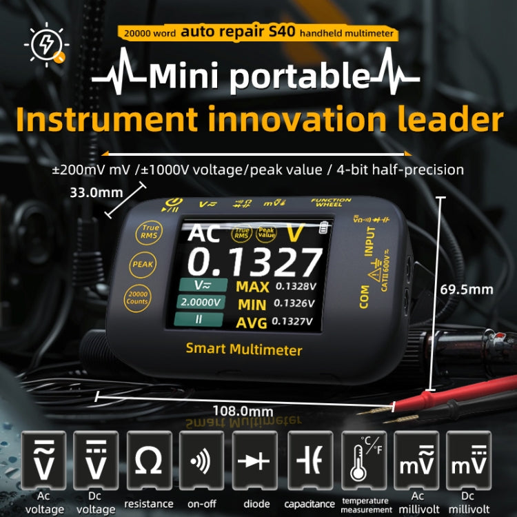 BSIDE S40 High Precision Digital Multimeter Portable Desktop Colorful Screen 20,000 Characters Multimeter - Digital Multimeter by BSIDE | Online Shopping UK | buy2fix