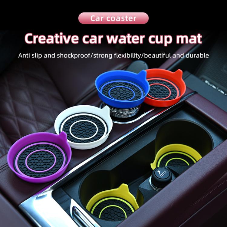 Car Bowl-shaped Non-slip Heat-insulating Double-ring Water Coaster, Color: Red - Car Drink Holders by buy2fix | Online Shopping UK | buy2fix