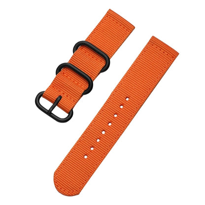 Washable Nylon Canvas Watchband, Band Width:24mm(Orange with Black Ring Buckle) - Watch Accessories & Parts by buy2fix | Online Shopping UK | buy2fix