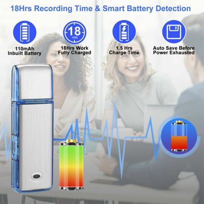 SK858 32GB Rechargeable Portable U-Disk Meeting Voice Recorder (Blue) - U-Disk Recorder by buy2fix | Online Shopping UK | buy2fix