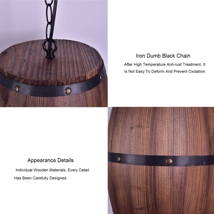 Vintage Barrel Chandelier Creative Wooden Wine Barrel Lighting Personalized Cafe Bar Light - Celling Lights & Chandeliers by YWXLight | Online Shopping UK | buy2fix