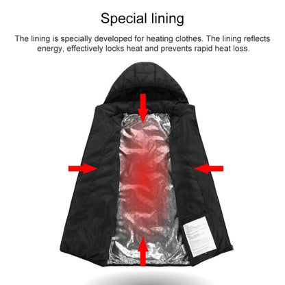 USB Heated Smart Constant Temperature Hooded Warm Coat for Men and Women (Color:Red Size:XXXXL) - Down Jackets by buy2fix | Online Shopping UK | buy2fix