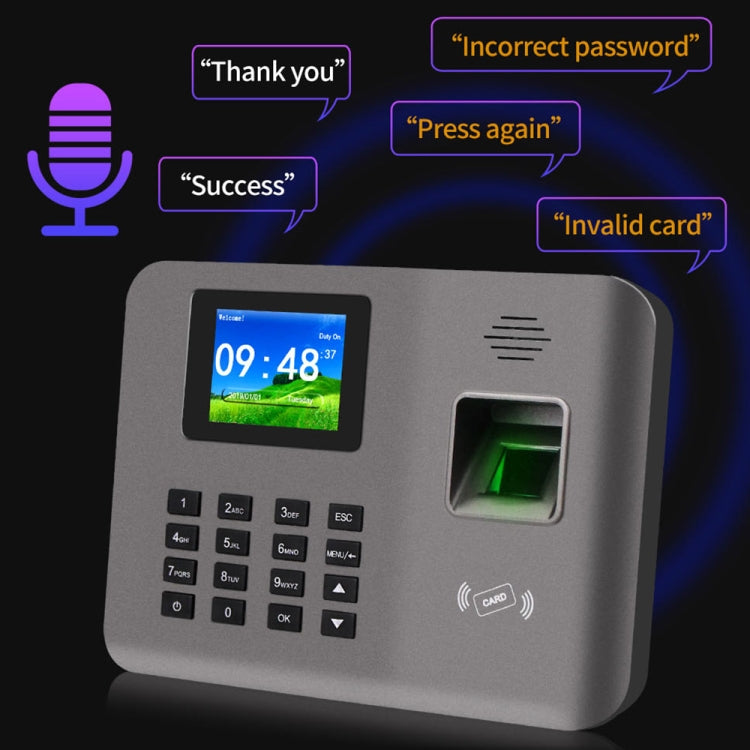 Realand AL321D Fingerprint Time Attendance with 2.4 inch Color Screen & ID Card Function & Battery - Security by Realand | Online Shopping UK | buy2fix