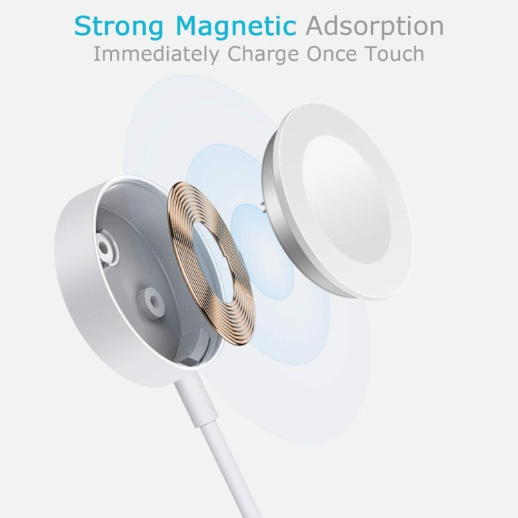 30cm Type-C Universal Portable Magnetic Wireless Charger for Apple Watch Series 7 & 6 & 5 & 4 & 3 & 2(White) - Charger / Holder by buy2fix | Online Shopping UK | buy2fix