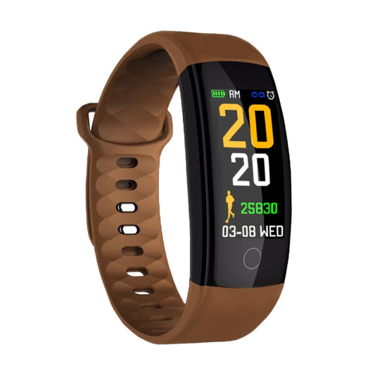 QS01 0.96 inches TFT Color Screen Smart Bracelet IP67 Waterproof, Support Call Reminder /Heart Rate Monitoring /Sleep Monitoring /Blood Pressure Monitoring /Sedentary Reminder (Coffee) - Smart Wear by buy2fix | Online Shopping UK | buy2fix