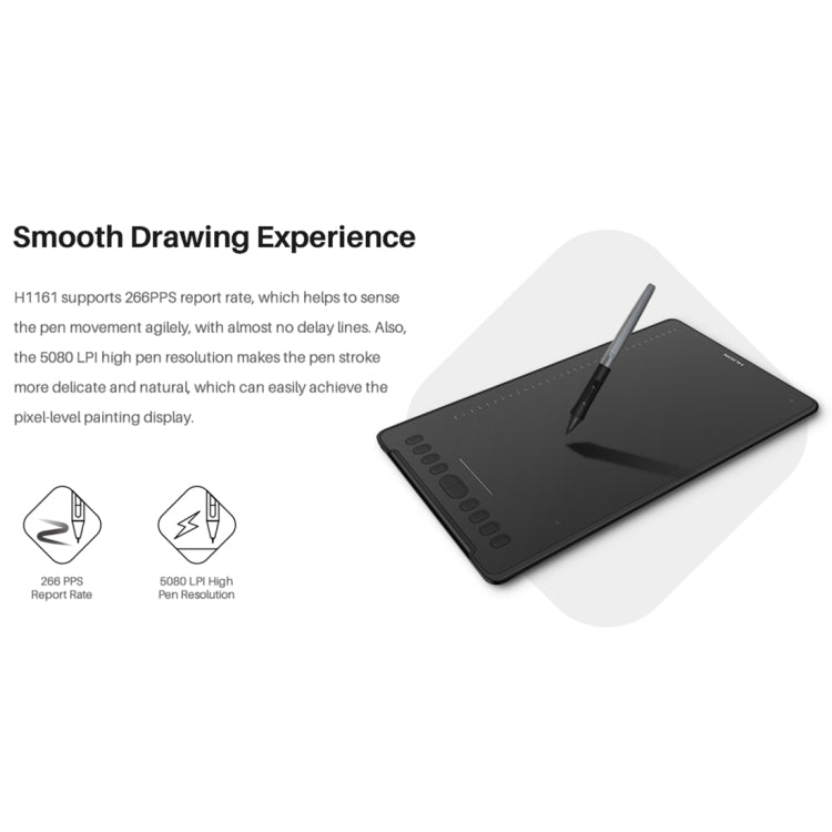 HUION H1161 5080 LPI Touch Strip Art Drawing Tablet for Fun, with Battery-free Pen & Pen Holder - Consumer Electronics by HUION | Online Shopping UK | buy2fix