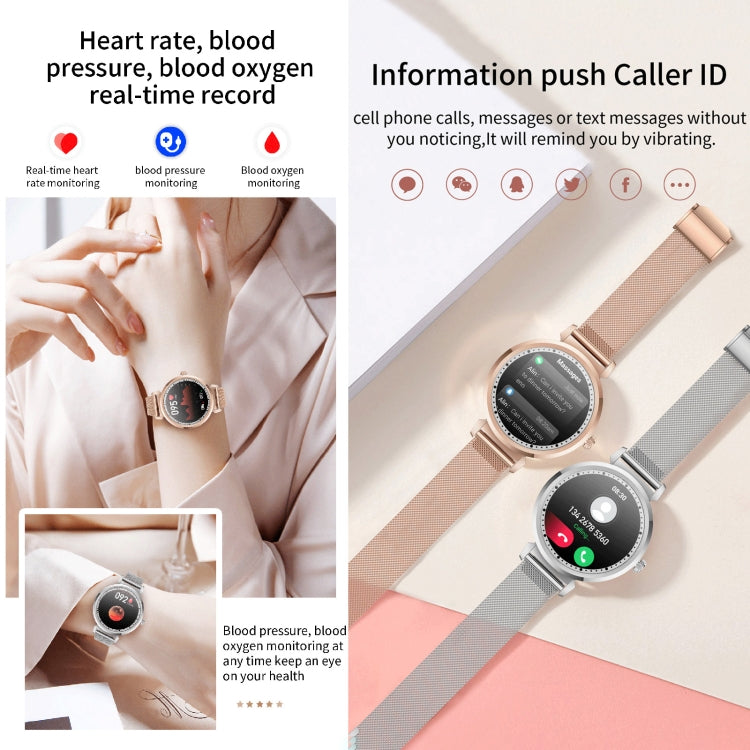 KC06 Women Menstrual Period Smart Watch Bracelet, Blood Pressure / Heart Rate Monitoring, Silicone Strap(Gold) - Smart Wear by buy2fix | Online Shopping UK | buy2fix