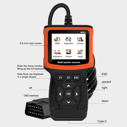 M301 9-18V OBD2 Car Code Reader Scanner Fault Detector - Code Readers & Scan Tools by buy2fix | Online Shopping UK | buy2fix