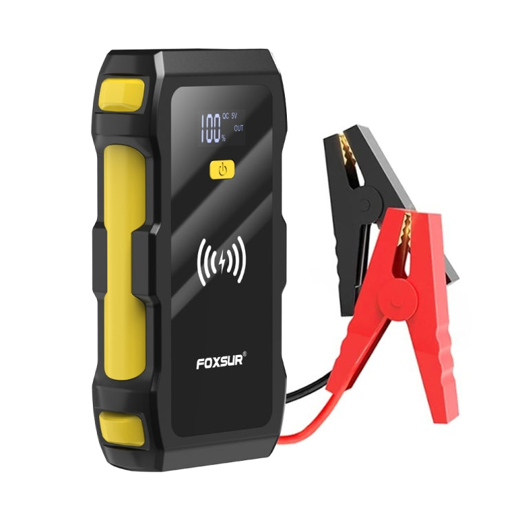 FOXSUR FJS-800 12V Car Multifunctional Wireless Charging Emergency Start Power Supply (Yellow) - Power Bank by FOXSUR | Online Shopping UK | buy2fix