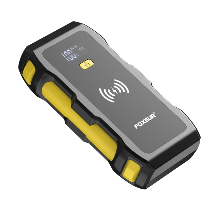 FOXSUR FJS-800 12V Car Multifunctional Wireless Charging Emergency Start Power Supply (Yellow) - Power Bank by FOXSUR | Online Shopping UK | buy2fix