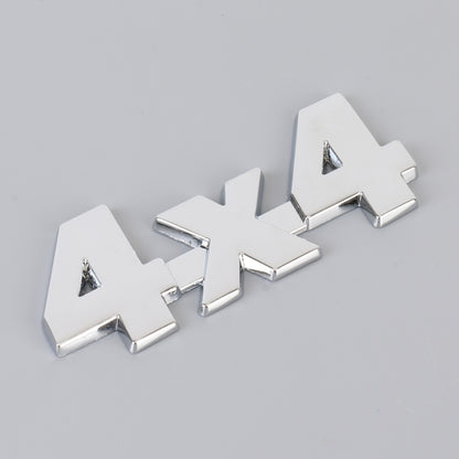 Car Number 4 x 4 Personalized Aluminum Alloy Decorative Sticker, Size: 9 x 3.5 x 2.3cm (Silver) - 3D Metal Sticker by buy2fix | Online Shopping UK | buy2fix