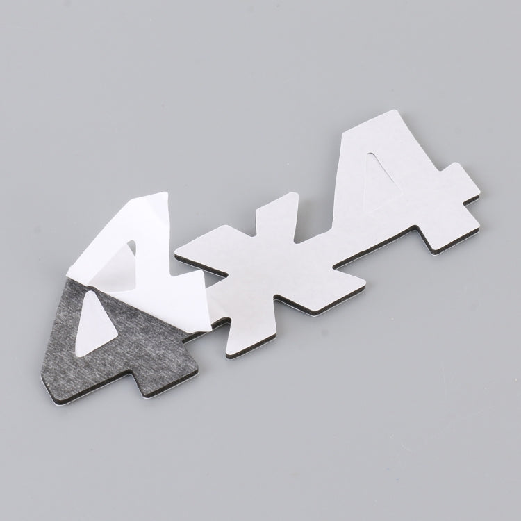 Car Number 4 x 4 Personalized Aluminum Alloy Decorative Sticker, Size: 9 x 3.5 x 2.3cm (Silver) - 3D Metal Sticker by buy2fix | Online Shopping UK | buy2fix