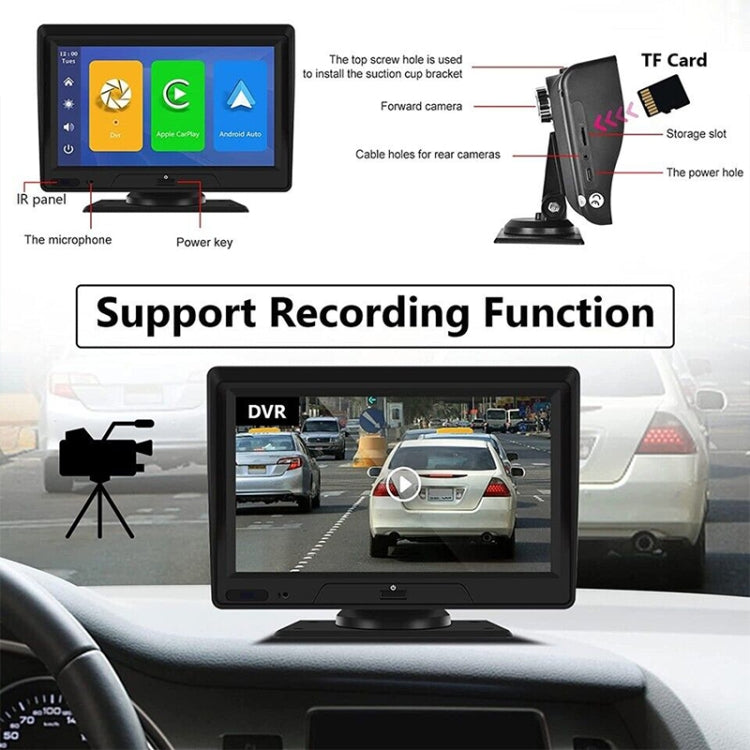 P702D 7 inch Portable Touch Display Wireless Car Navigator Dual-lens Smart Driving Recorder - Car DVRs by buy2fix | Online Shopping UK | buy2fix