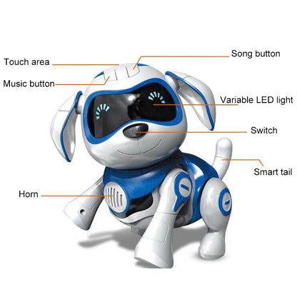 USB Charging Smart Touch Sensing Machine Dog Children Electric Toys, Supports Walking & Gnawing Bones & Lights & Music(Blue) - Music Toys by buy2fix | Online Shopping UK | buy2fix