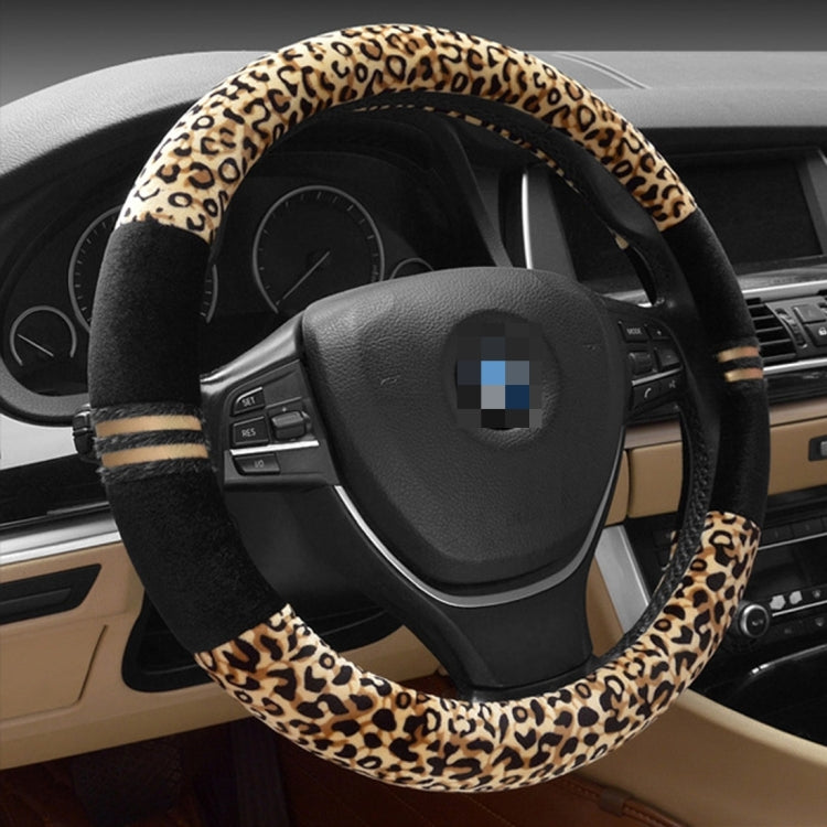 Leopard Grain Steering Wheel Cover, Adaptation Steering Wheel Diameter: 37-38 cm - Steering Wheel Accessories by buy2fix | Online Shopping UK | buy2fix