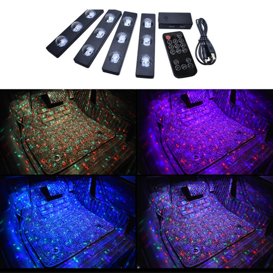 4 in 1 3.2W 12 LEDs RGB Car Interior Floor Decoration Atmosphere Colorful Neon Light Lamp with Wireless Remote Control And Voice Control Function - Atmosphere lights by buy2fix | Online Shopping UK | buy2fix