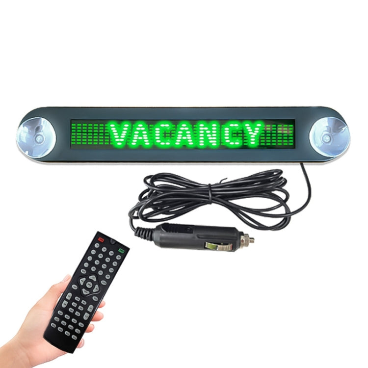 DC 12V Car LED Programmable Showcase Message Sign Scrolling Display Lighting Board with Remote Control(Green Light) - In Car by buy2fix | Online Shopping UK | buy2fix