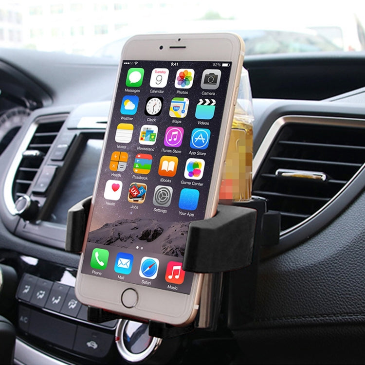 SHUNWEI SD-1027 Car Auto Multi-functional ABS Air Vent Drink Holder Bottle Cup Holder Phone Holder Mobile Mount (Black) - Car Drink Holders by SHUNWEI | Online Shopping UK | buy2fix