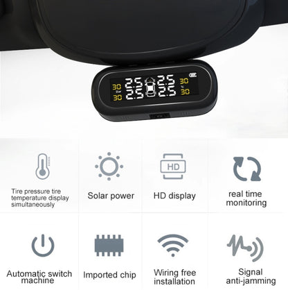 Universal Car Wireless Solar Energy TPMS Tire Pressure Alarm System External Tire Monitor - In Car by buy2fix | Online Shopping UK | buy2fix
