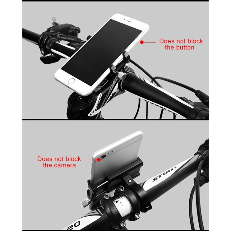 Motorcycle Handlebar Aluminum Alloy Phone Bracket(Silver) - Holder by buy2fix | Online Shopping UK | buy2fix