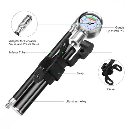 Portable High Pressure Pump Bicycle Pump Mini Mountain Bike Pump + Glue-free Tire Repair Box - Bicycle Locks & Bicycle Pumps by buy2fix | Online Shopping UK | buy2fix