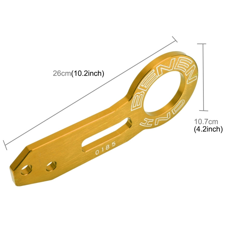 Benen Aluminum Alloy Rear Tow Towing Hook Trailer Ring for Universal Car Auto with Two Screw Holes(Gold) - In Car by buy2fix | Online Shopping UK | buy2fix